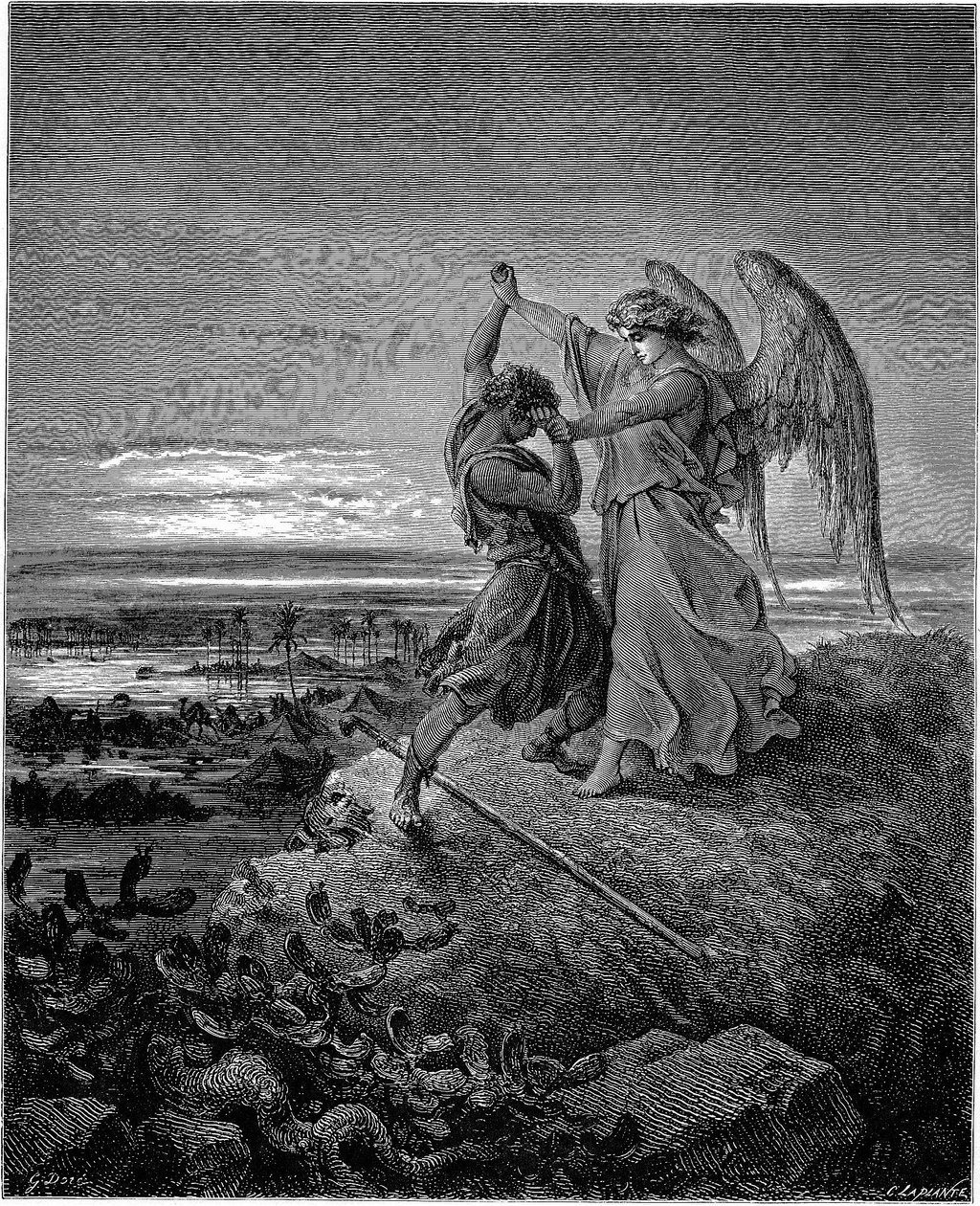 雅各与天使搏斗（创 32:24-32） 作者 古斯塔夫·多尔（Gustave Dore）