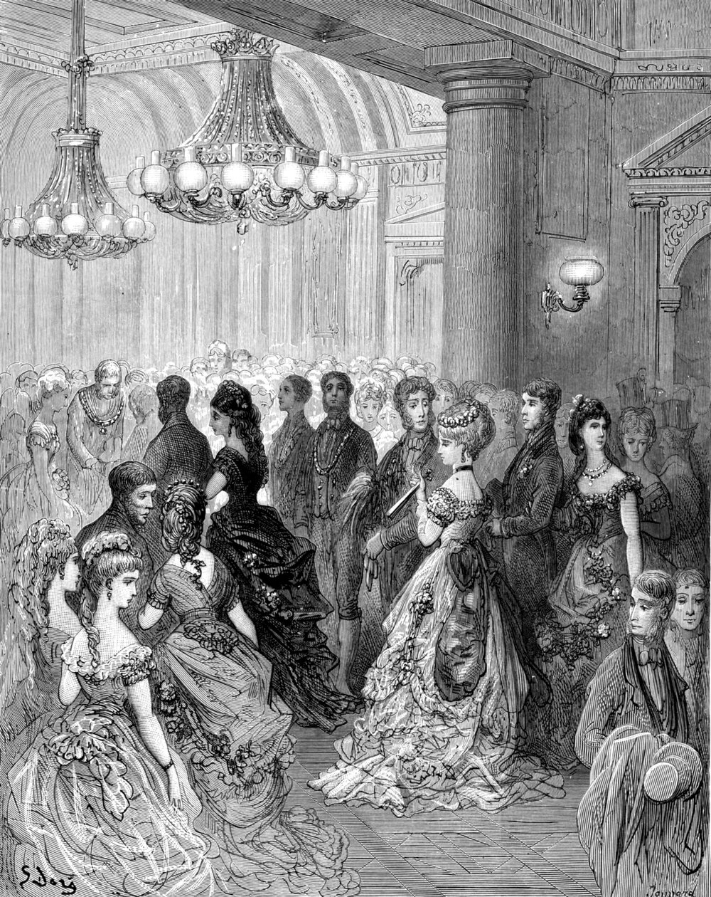 宅邸的舞会》，1872年。   作者 古斯塔夫·多尔（Gustave Dore）