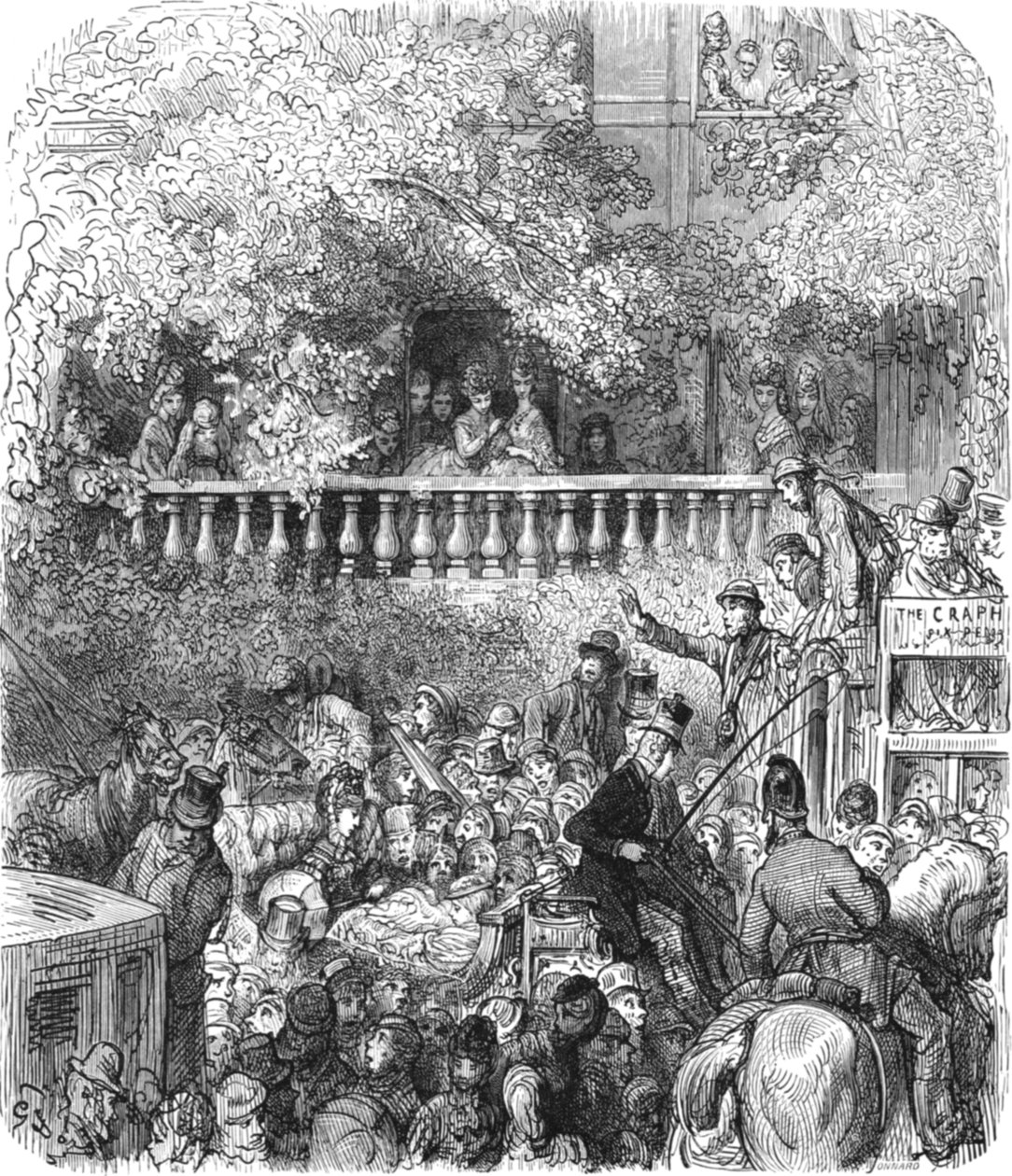 路上的一个街区》，1872年。   作者 古斯塔夫·多尔（Gustave Dore）