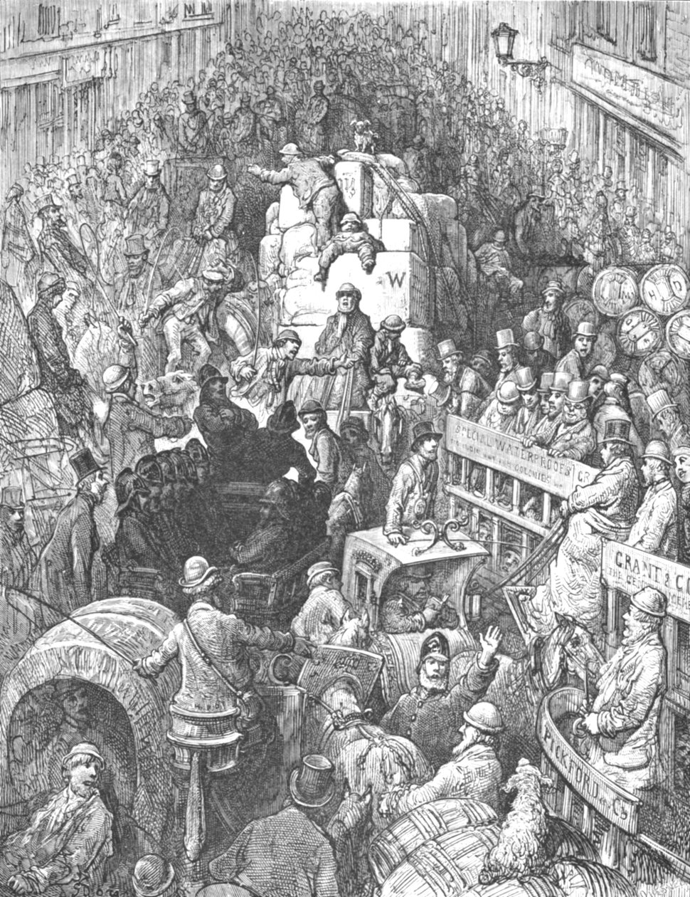 城市大道》，1872年。   作者 古斯塔夫·多尔（Gustave Dore）
