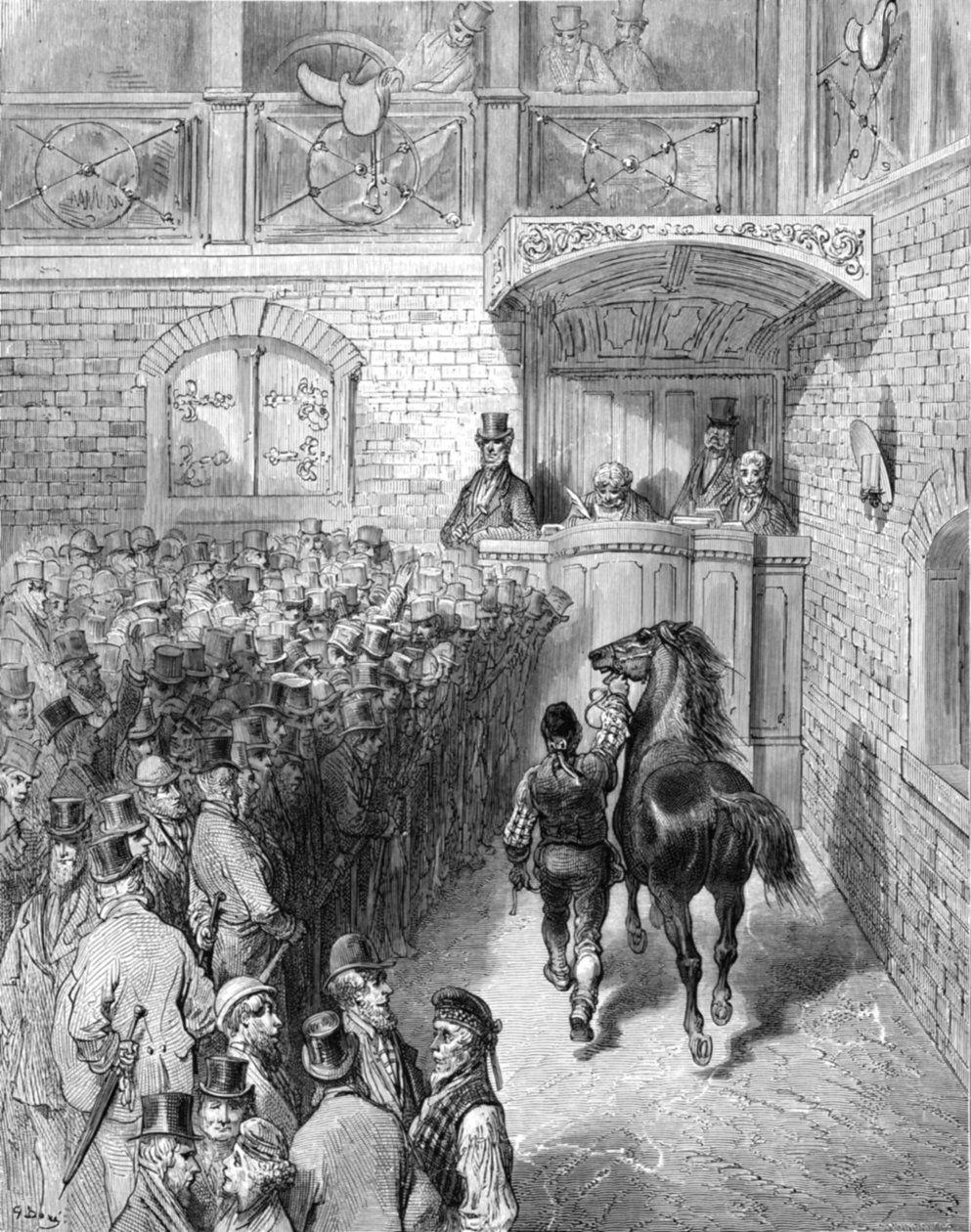 塔特索尔拍卖会》，1872年。   作者 古斯塔夫·多尔（Gustave Dore）