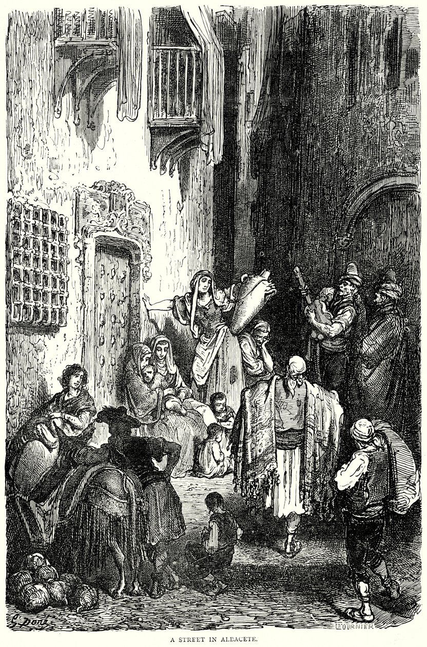 阿尔瓦塞特的一条街道（雕刻） 作者 古斯塔夫·多尔（Gustave Dore）