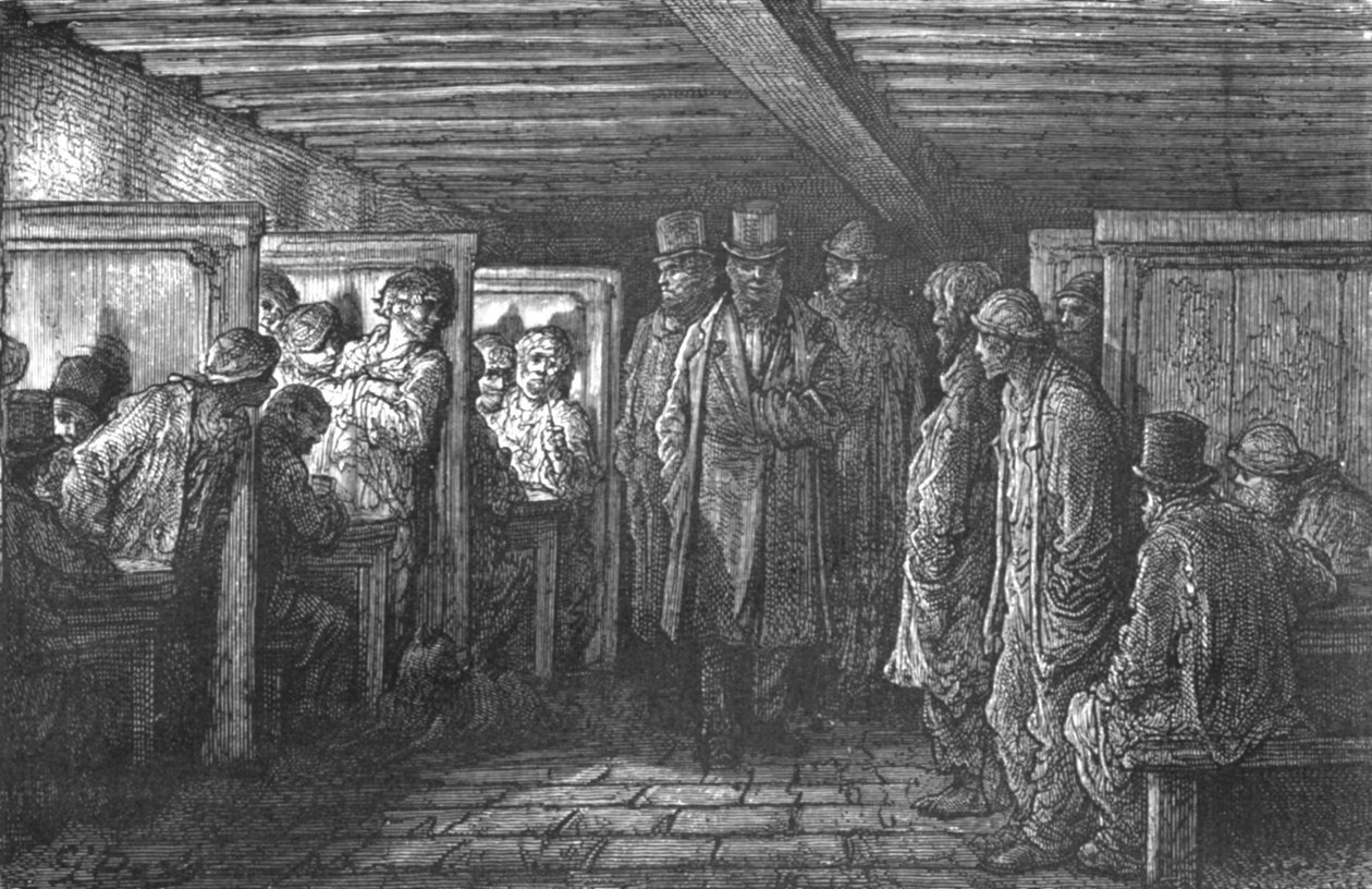 白教堂咖啡馆》，1872年。   作者 古斯塔夫·多尔（Gustave Dore）