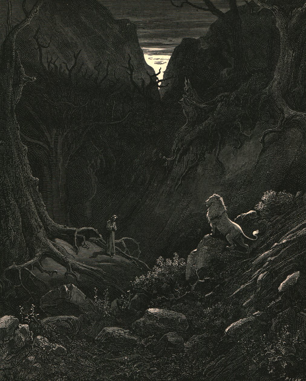狮子来了，大约在1890年使我高兴。 作者 古斯塔夫·多尔（Gustave Dore）