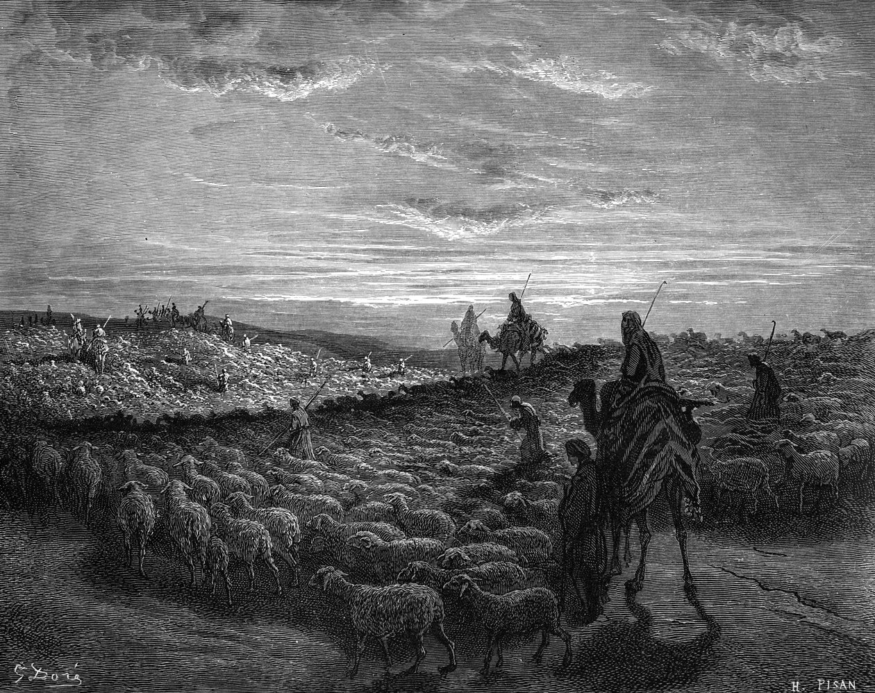 亚伯兰在进入迦南的旅途中 - 圣经 作者 古斯塔夫·多尔（Gustave Dore）