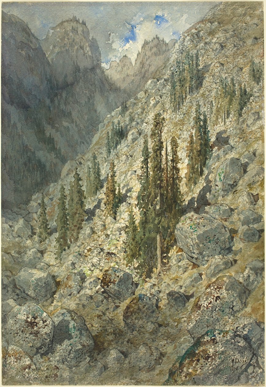 有树木和巨石的高山峡谷 作者 古斯塔夫·多尔（Gustave Dore）