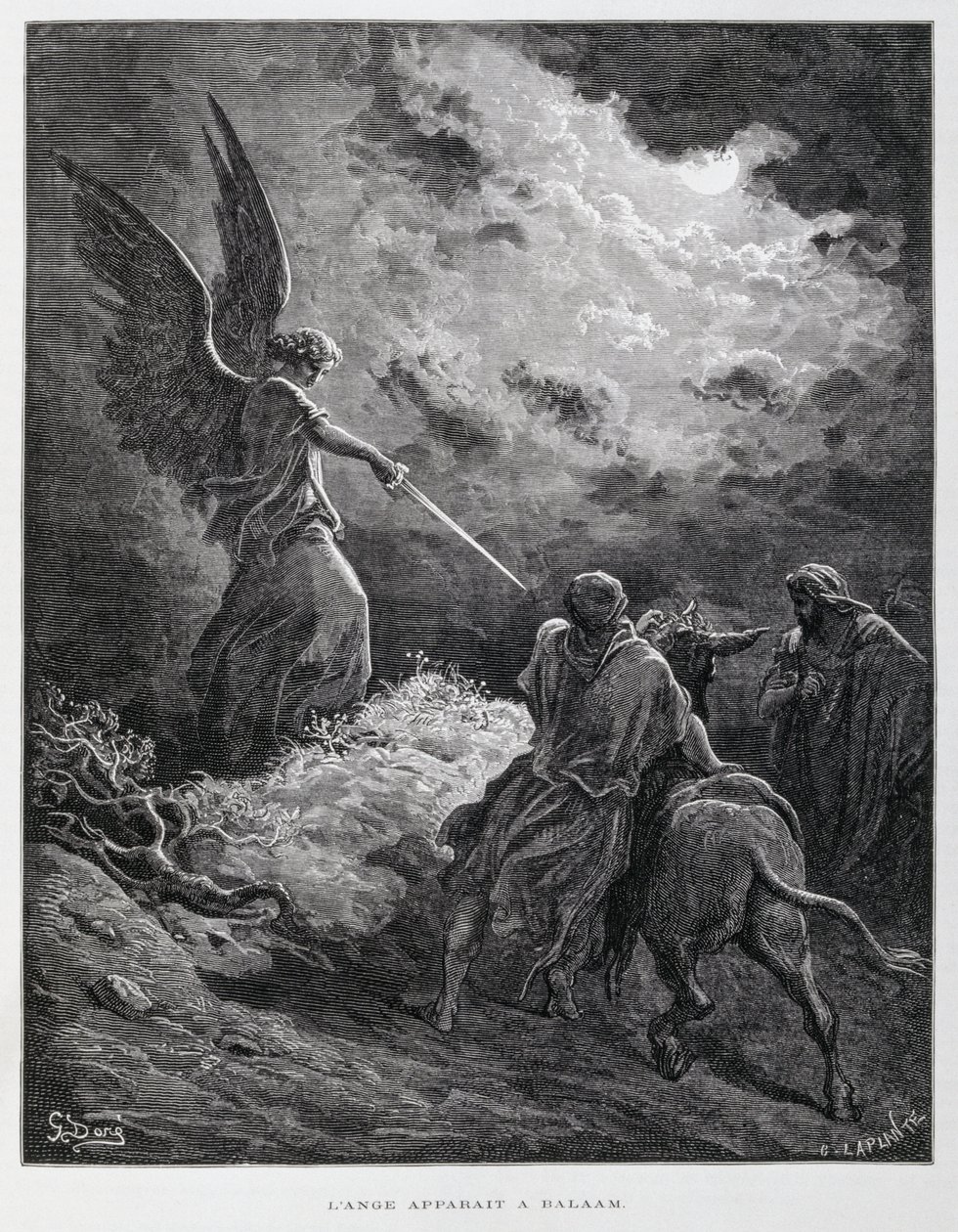 天使持剑见巴兰，多尔圣经插图 作者 古斯塔夫·多尔（Gustave Dore）