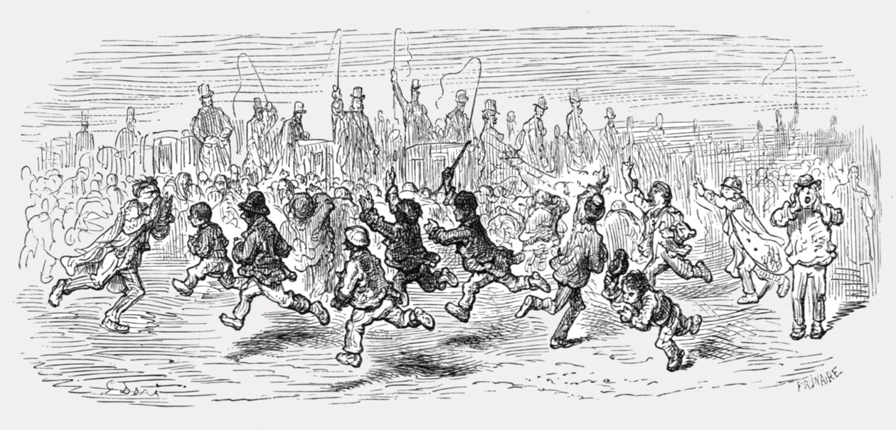 巴恩斯广场--召唤马车》，1872年。   作者 古斯塔夫·多尔（Gustave Dore）