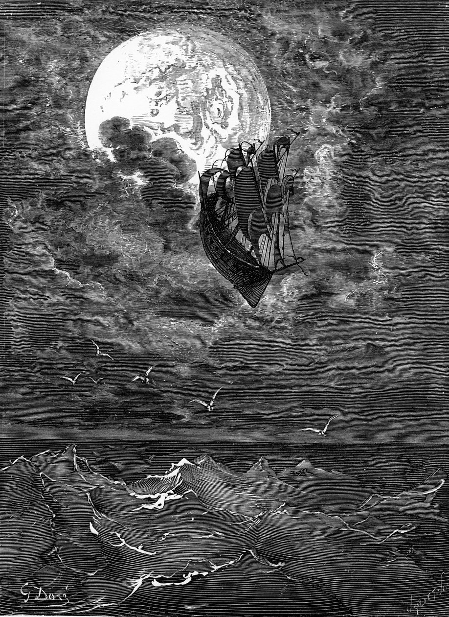姆乔森男爵。月球之旅》，作者多雷。 作者 古斯塔夫·多尔（Gustave Dore）