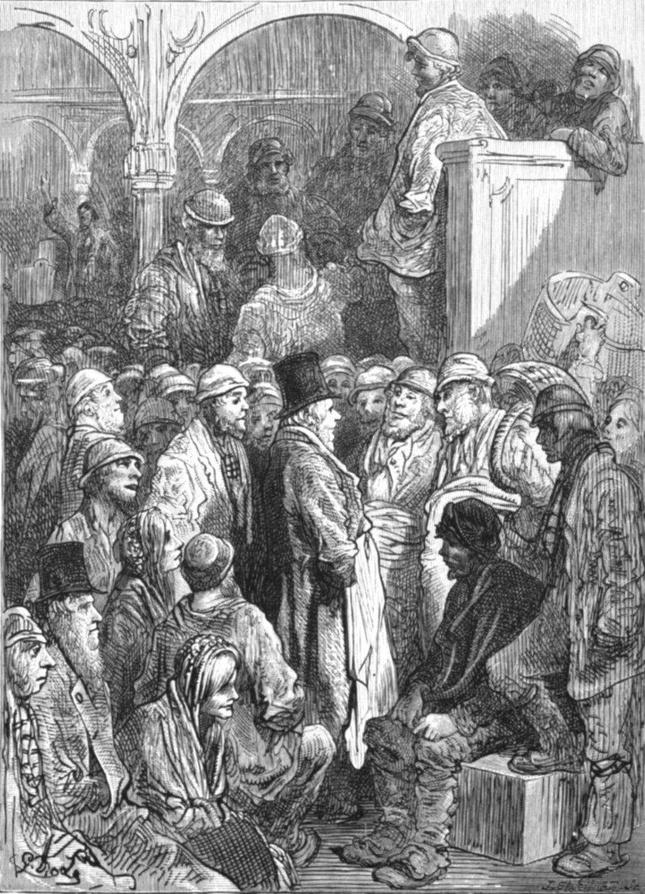 比林斯盖特--市场开幕》，1872年。   作者 古斯塔夫·多尔（Gustave Dore）