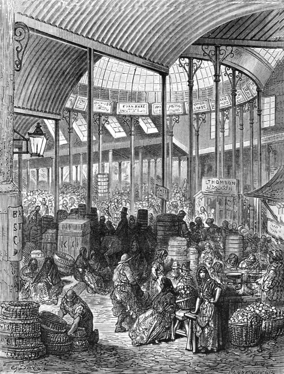 Borough Market"，1872年。   作者 古斯塔夫·多尔（Gustave Dore）