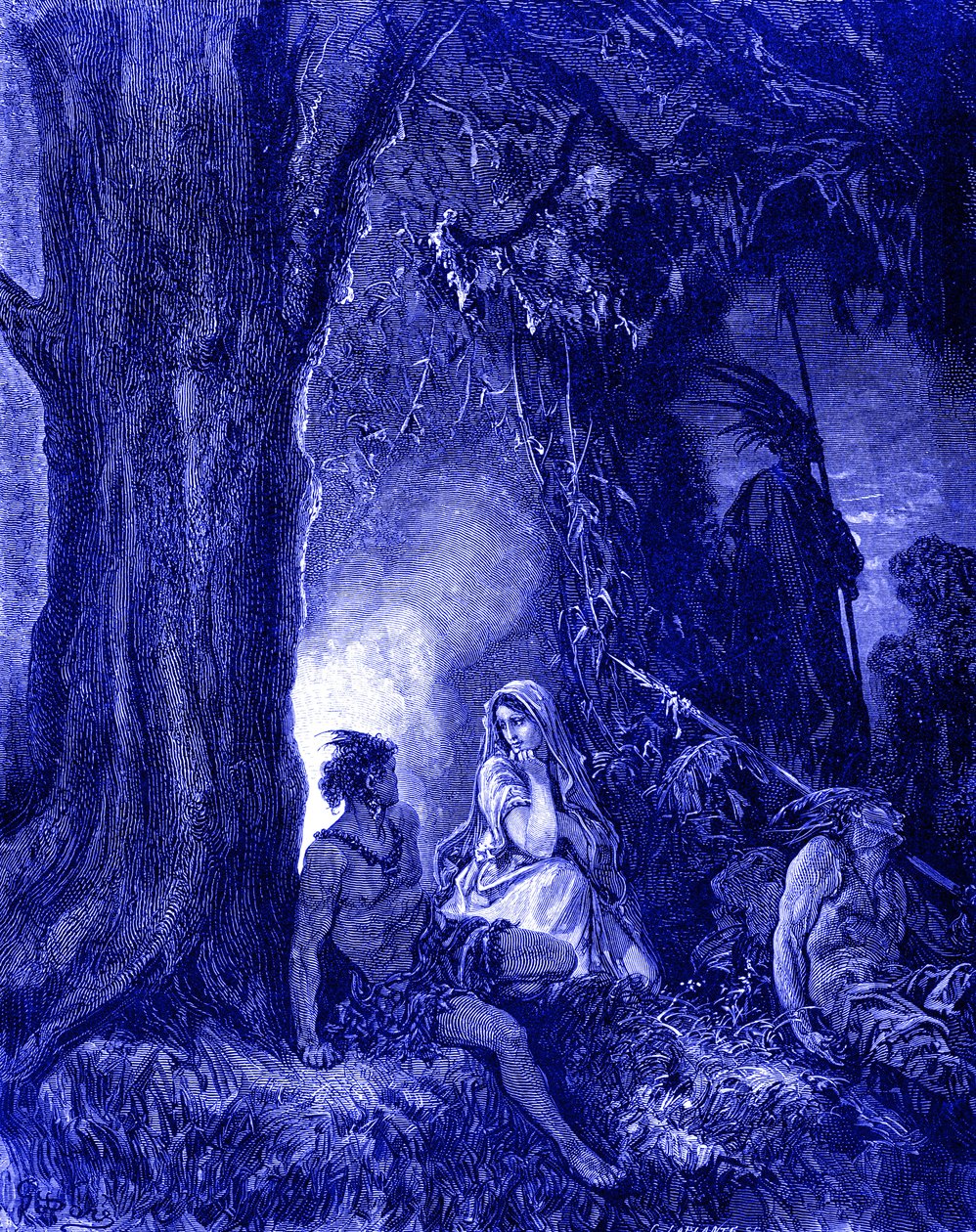查克塔斯和阿塔拉，多雷的雕刻作品。 作者 古斯塔夫·多尔（Gustave Dore）