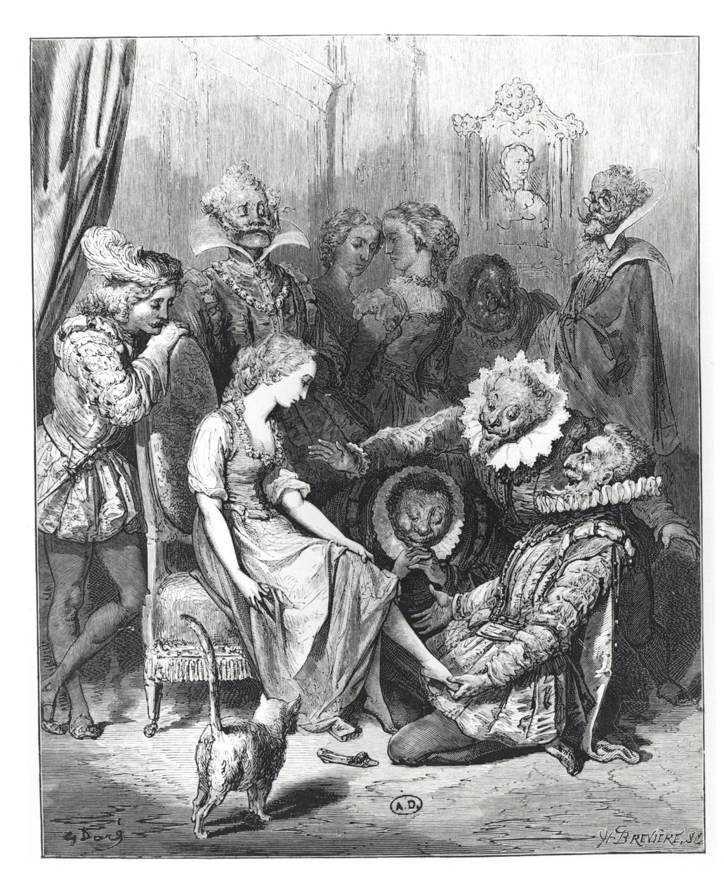 &39;灰姑娘和玻璃拖鞋&39;，来自&39;Les Contes de Perrault&39;的插图，由Louis Henri Breviere（1797-1869）刻，由J.Hetzel出版，1862年 作者 古斯塔夫·多尔（Gustave Dore）