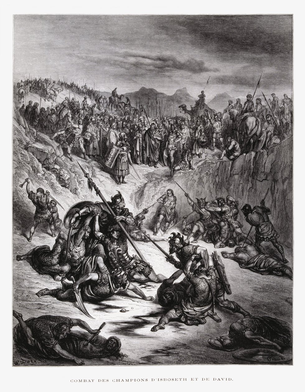 伊什伯什和大卫的战斗士兵，多尔圣经插图 作者 古斯塔夫·多尔（Gustave Dore）
