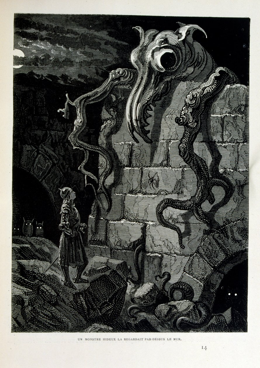 Croque-Mitaine; 1863 illustration, by Gustave Dore (1832  1883); French artist, printmaker, illustrator. Croque-Mitaine (The bogeyman) a maleficent character presented to children to scare them and thus make them wiser. 作者 古斯塔夫·多尔（Gustave Dore）