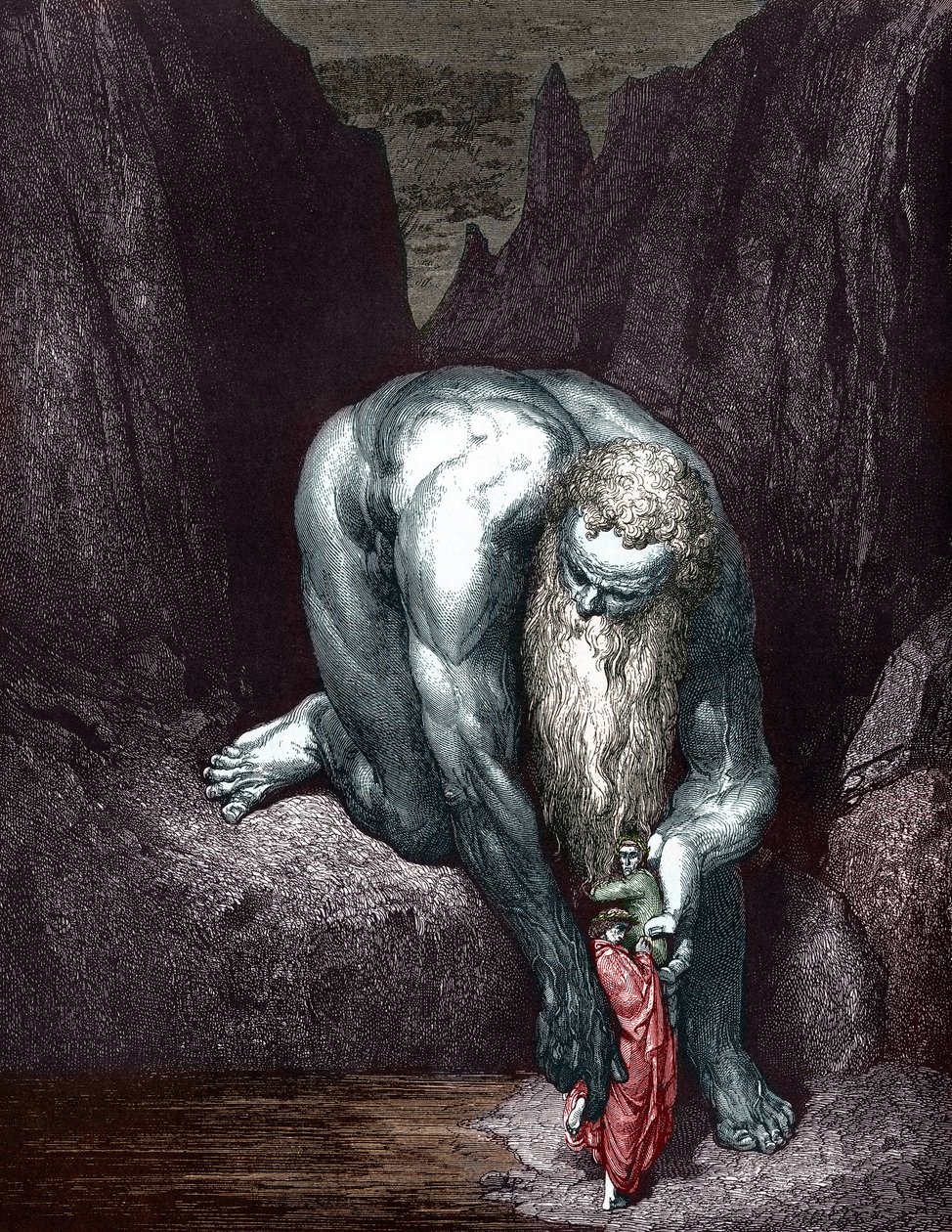 但丁和维吉尔遇见巨人安西，由古斯塔夫·多尔绘制 作者 古斯塔夫·多尔（Gustave Dore）