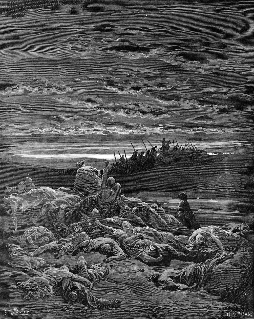 耶路巴的儿子们的死亡 - 圣经 作者 古斯塔夫·多尔（Gustave Dore）