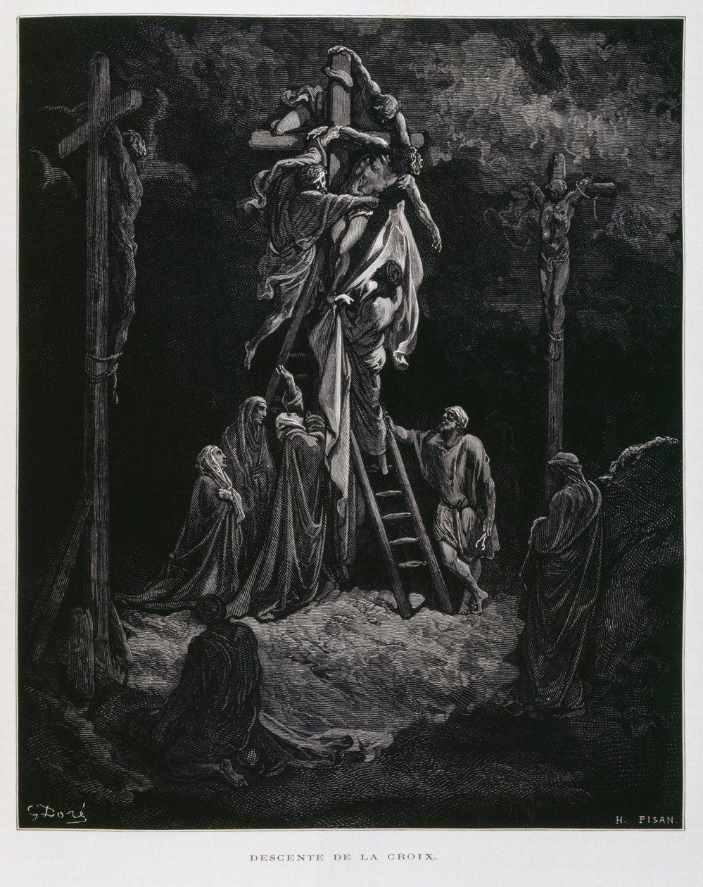 基督从十字架上下来，沉入海底，多尔圣经插图 作者 古斯塔夫·多尔（Gustave Dore）