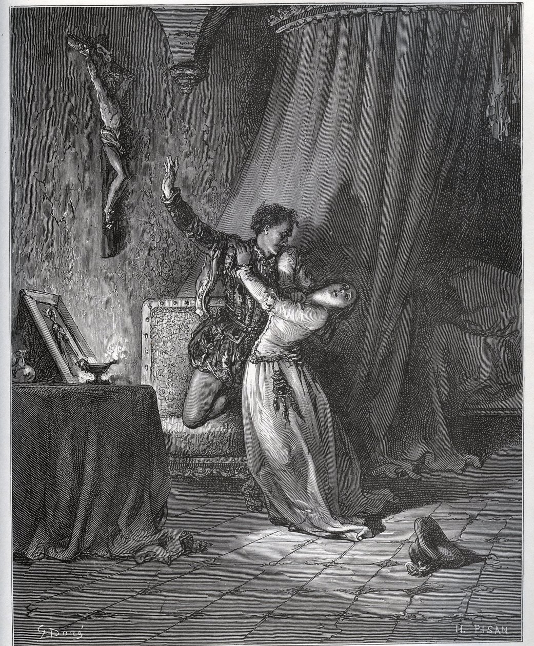 唐·费尔南德（Don Fernand）向米洛·塞万提斯（Miguel Cervantes）的《堂吉x德·德拉·曼恰》（Don Quixote de la Mancha）向多萝西宣告燃烧 作者 古斯塔夫·多尔（Gustave Dore）