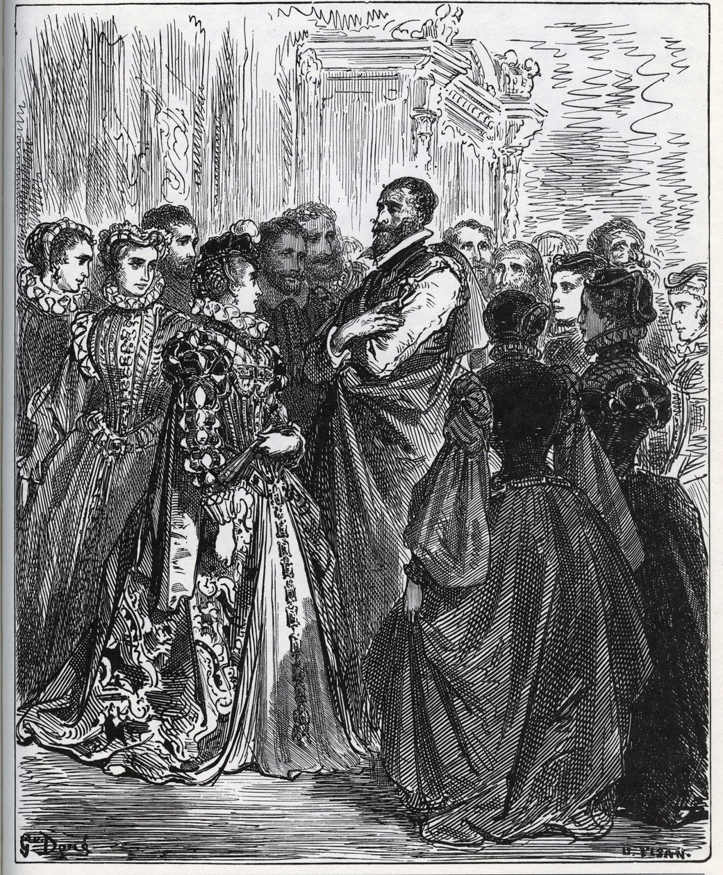 Don Antonio举办的晚会-Miguel Cervantes的《唐吉x德·德拉·曼恰》 作者 古斯塔夫·多尔（Gustave Dore）
