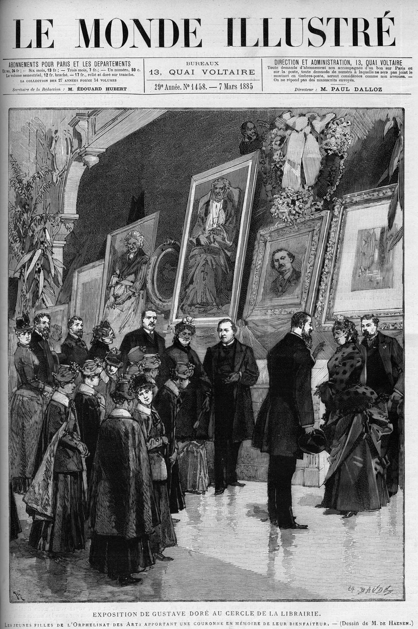 法国插画师和画家古斯塔夫-多尔（1832-1883）在书店圈的展览。"插图世界 "中的雕版画 作者 古斯塔夫·多尔（Gustave Dore）