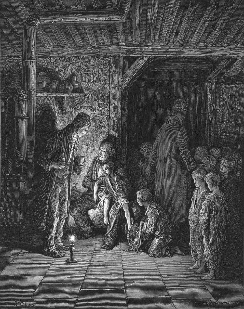 在街上发现的》，1872年。   作者 古斯塔夫·多尔（Gustave Dore）