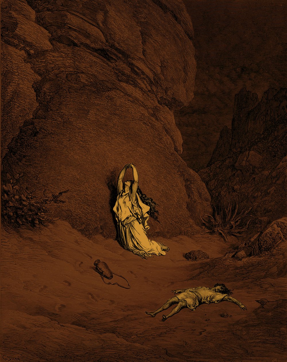 Hagar和Ishmael，由Doré雕刻。 - 圣经 作者 古斯塔夫·多尔（Gustave Dore）