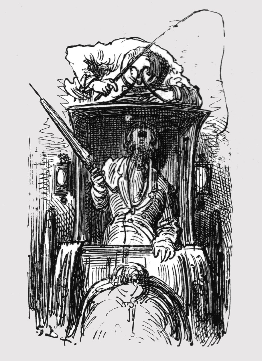 Hansom Cab"，1872年。   作者 古斯塔夫·多尔（Gustave Dore）