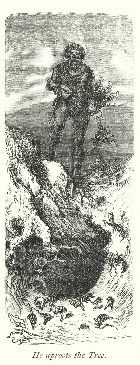 他把树连根拔起（雕刻） 作者 古斯塔夫·多尔（Gustave Dore）