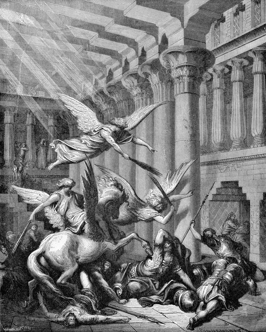 赫利奥多鲁斯在寺庙中受到惩罚 作者 古斯塔夫·多尔（Gustave Dore）