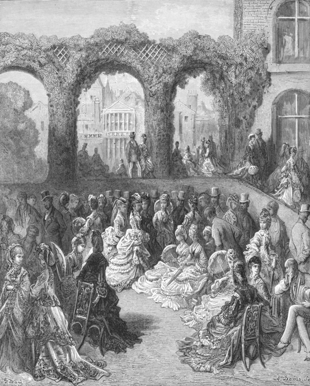 荷兰屋--花园聚会》，1872年。   作者 古斯塔夫·多尔（Gustave Dore）