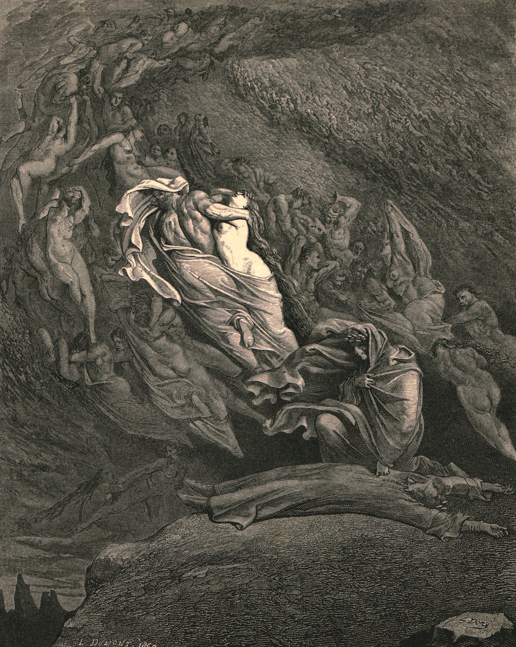 我因同情昏厥，似乎离死亡不远，c1890。 作者 古斯塔夫·多尔（Gustave Dore）