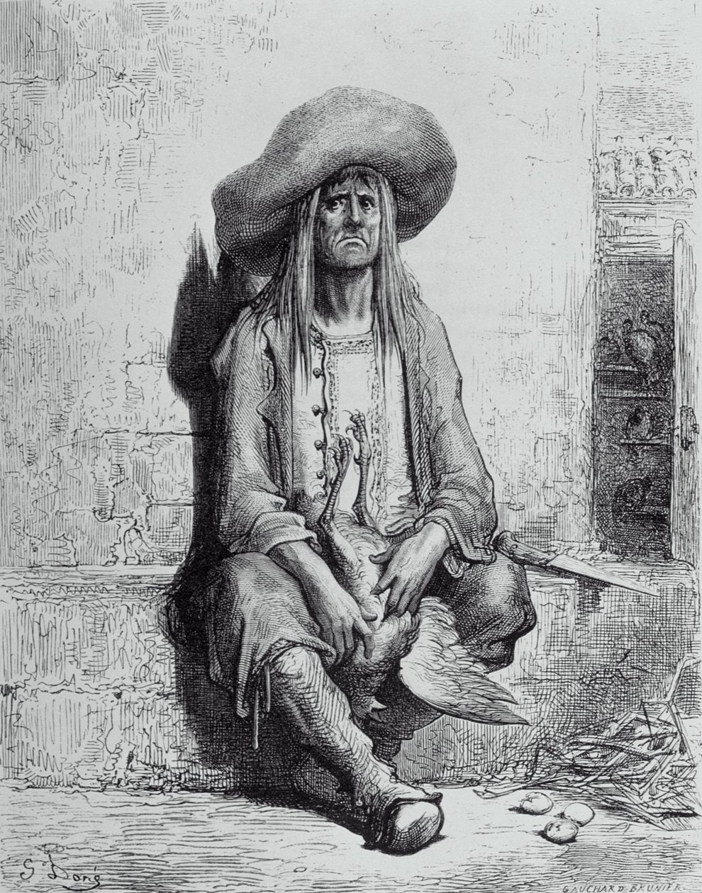“金色的鸡蛋”中的插图，来自Jean de La Fontaine的“寓言”（1621-95） 作者 古斯塔夫·多尔（Gustave Dore）