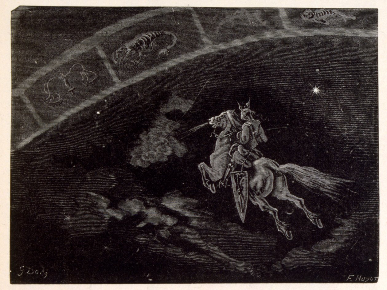 天蝎座插图，选自 La legende de Croque-Mitaine。 作者 古斯塔夫·多尔（Gustave Dore）