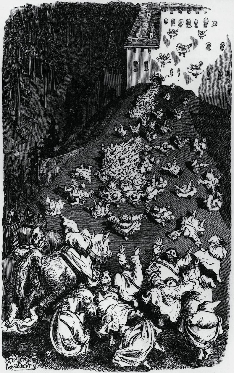幽默故事集（Contes drolatiques）的插图，作者是霍诺雷-德-巴尔扎克（1799-1850）。 作者 古斯塔夫·多尔（Gustave Dore）