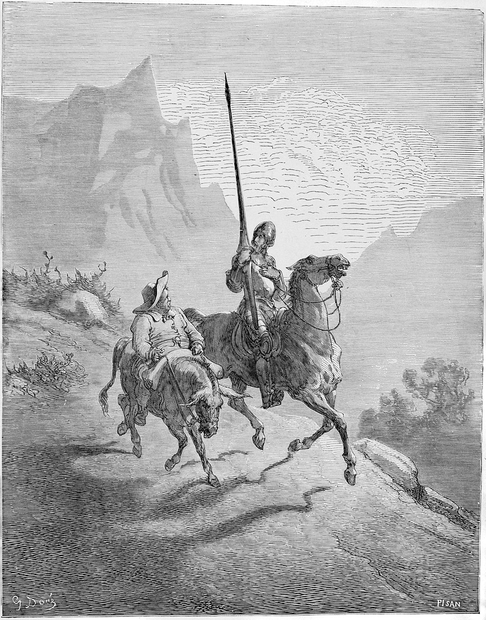 塞万提斯的《堂吉诃德》一书的插图，1863年。   作者 古斯塔夫·多尔（Gustave Dore）