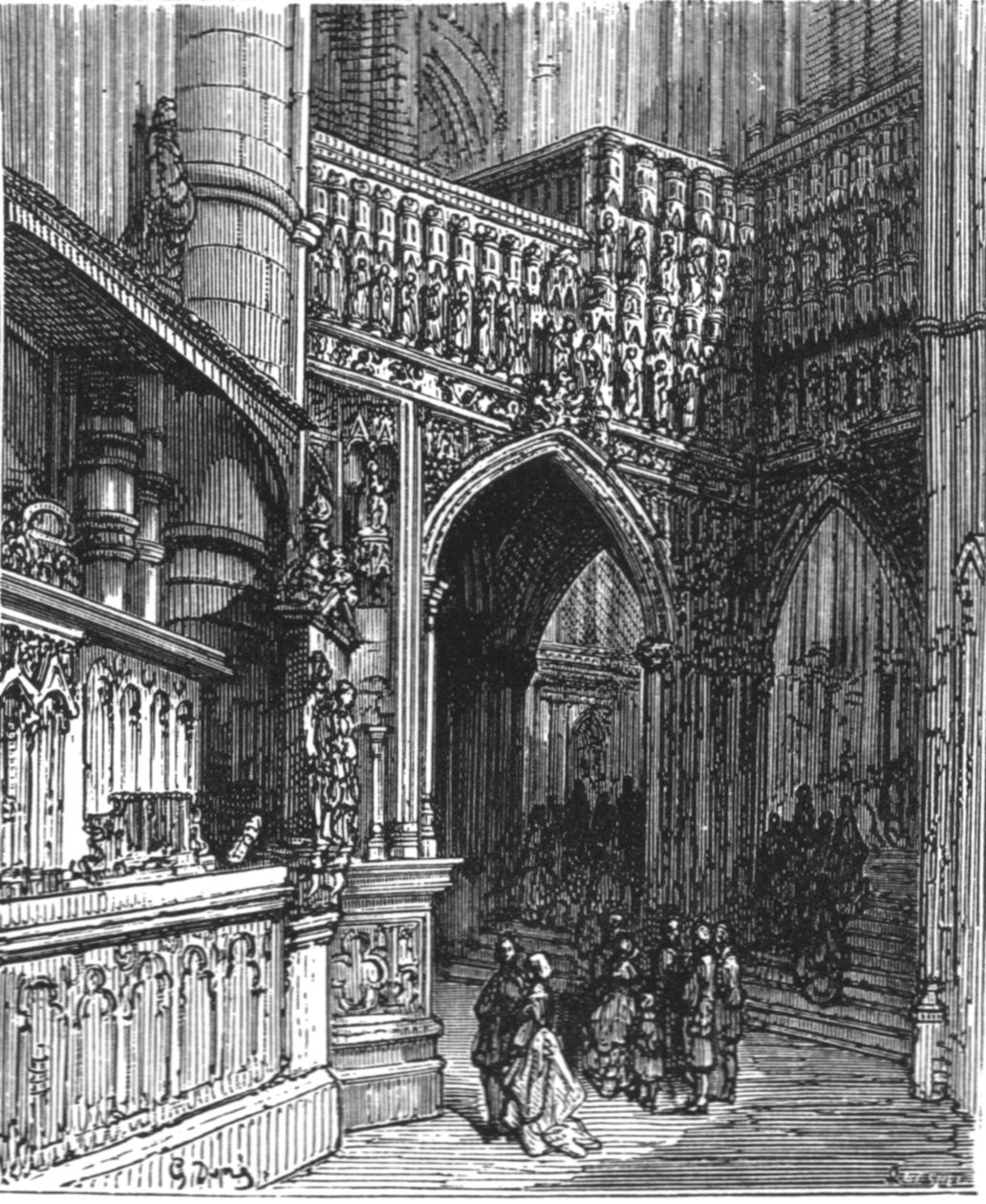 在修道院-威斯敏斯特》，1872年。   作者 古斯塔夫·多尔（Gustave Dore）