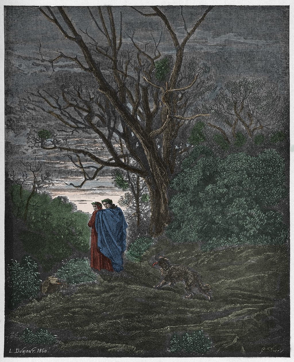 Inferno，Canto 1：狼来了，来自Dante Alighieri的“神曲”的插图，1885年 作者 古斯塔夫·多尔（Gustave Dore）