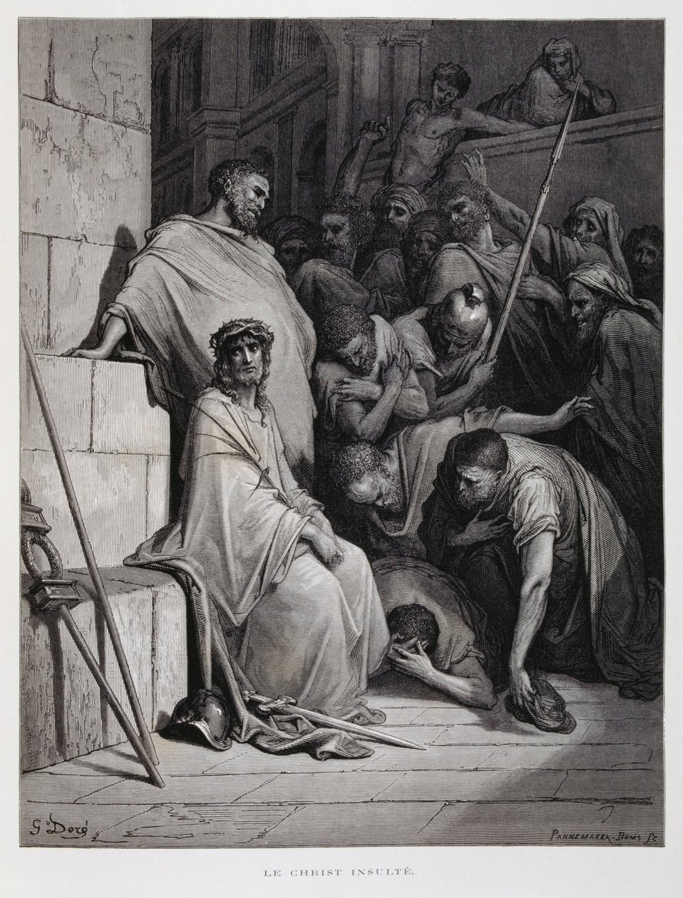 多尔圣经》插图：基督在受审期间受到的侮辱 作者 古斯塔夫·多尔（Gustave Dore）