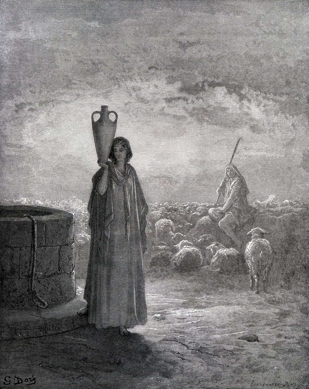 拉班的羊群由雅各照料 作者 古斯塔夫·多尔（Gustave Dore）