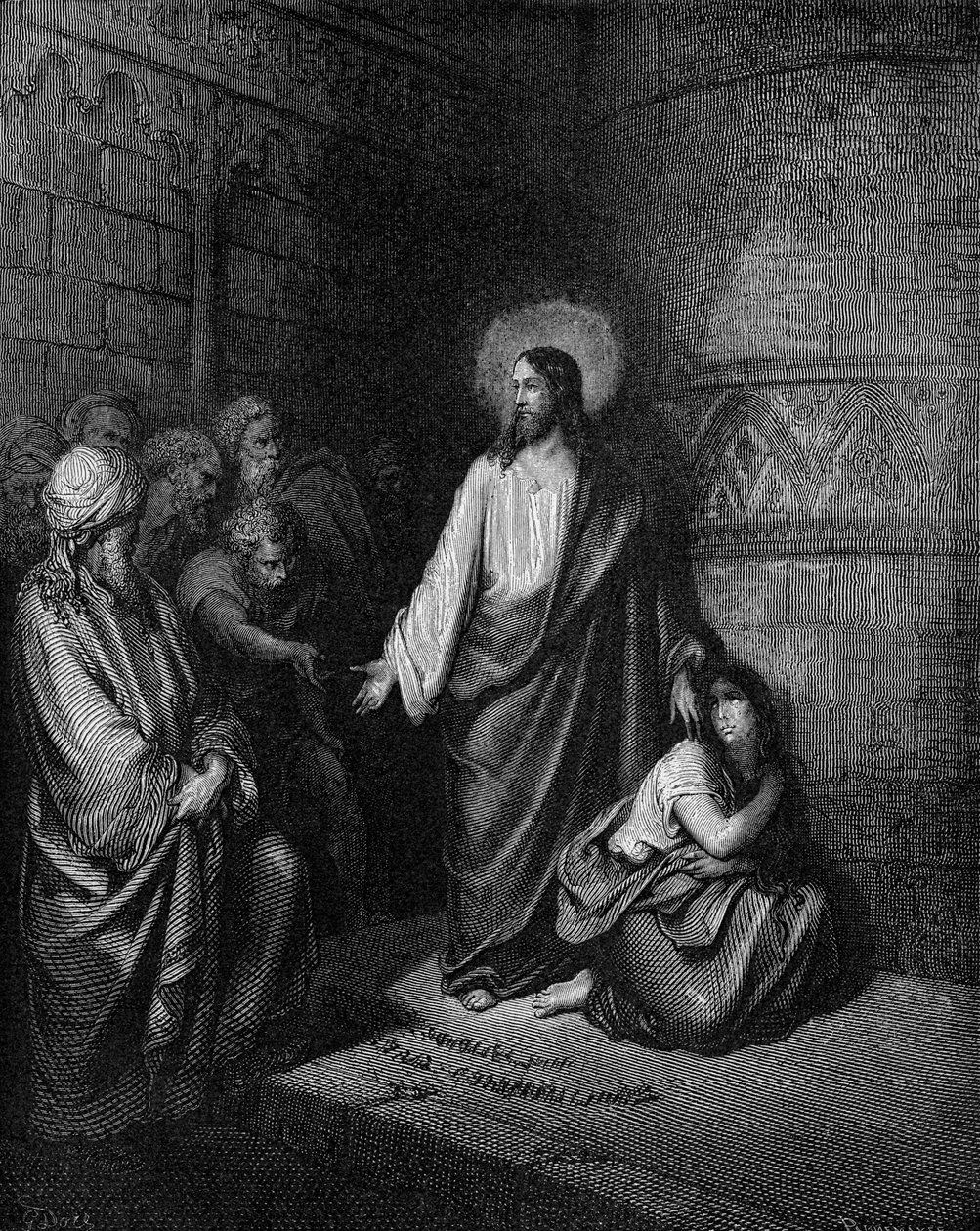 耶稣和通奸中被抓的女人 作者 古斯塔夫·多尔（Gustave Dore）