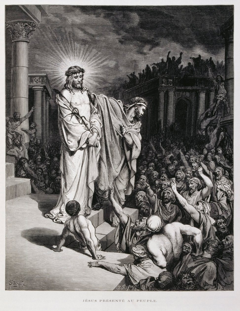 耶稣在受审时向人们展示，多尔圣经插图 作者 古斯塔夫·多尔（Gustave Dore）