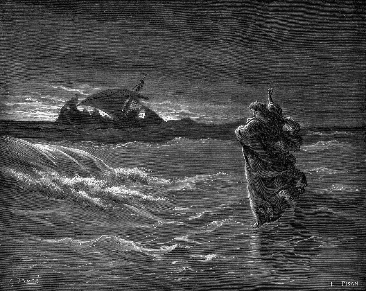 耶稣在水上行走 作者 古斯塔夫·多尔（Gustave Dore）