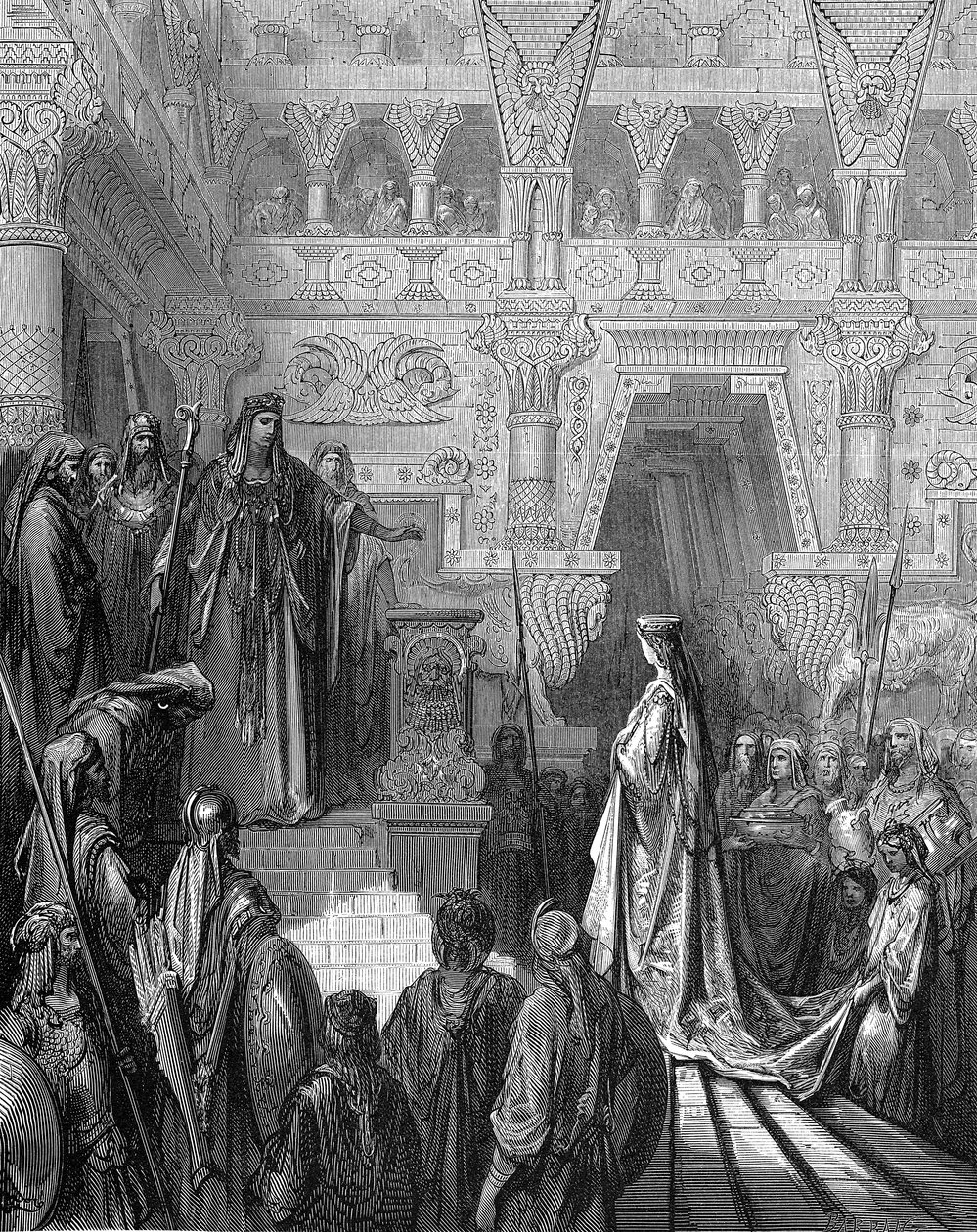 所罗门王于1865-1866年欢迎示巴女王 作者 古斯塔夫·多尔（Gustave Dore）