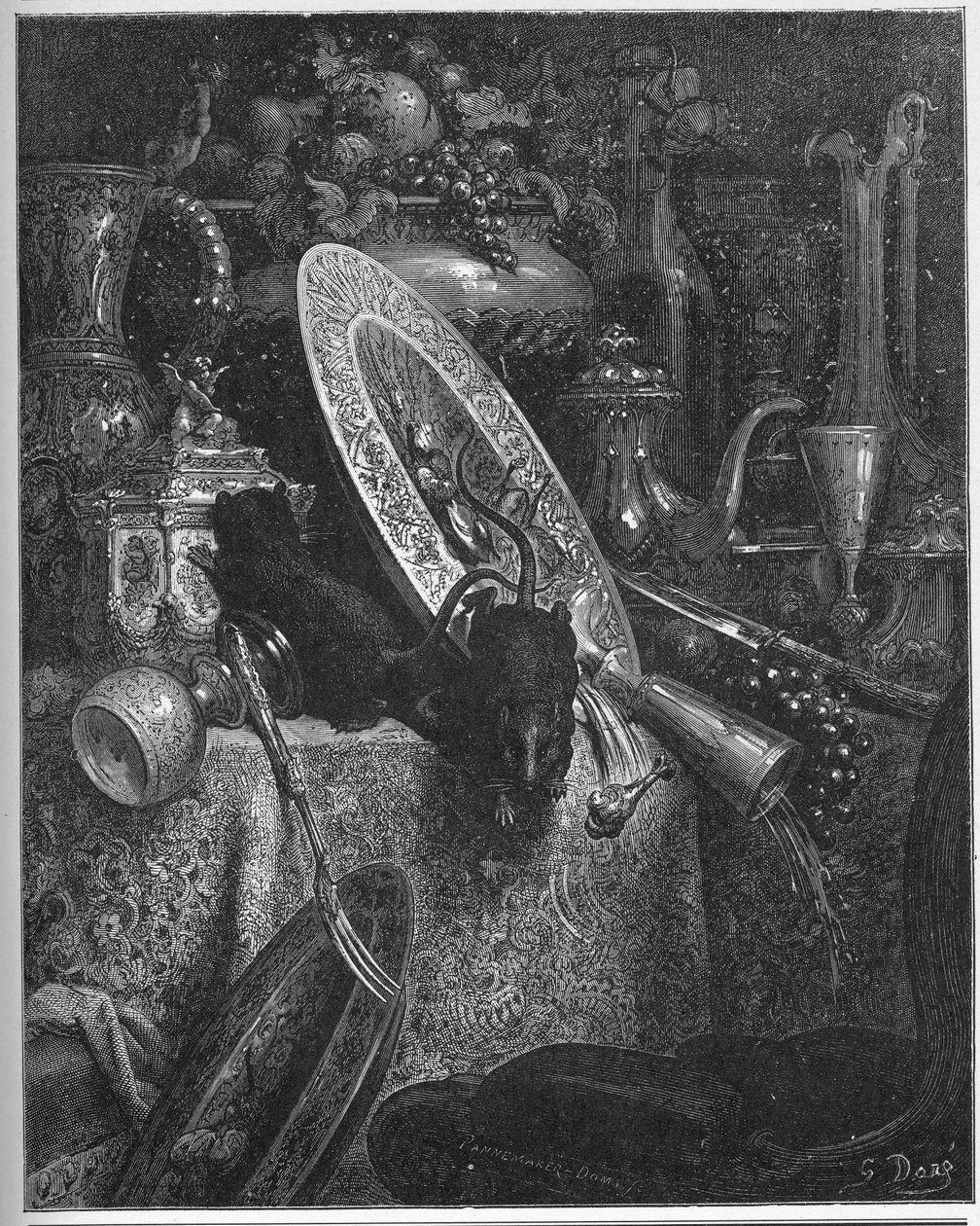 乡村老鼠和乡村老鼠-摘自Jean de La Fontaine的“寓言” 作者 古斯塔夫·多尔（Gustave Dore）