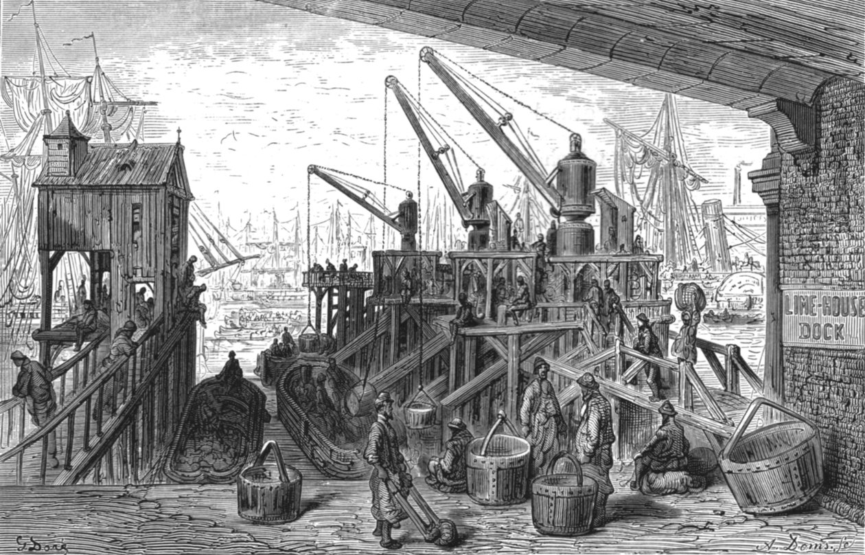 Limehouse Dock"，1872年。   作者 古斯塔夫·多尔（Gustave Dore）