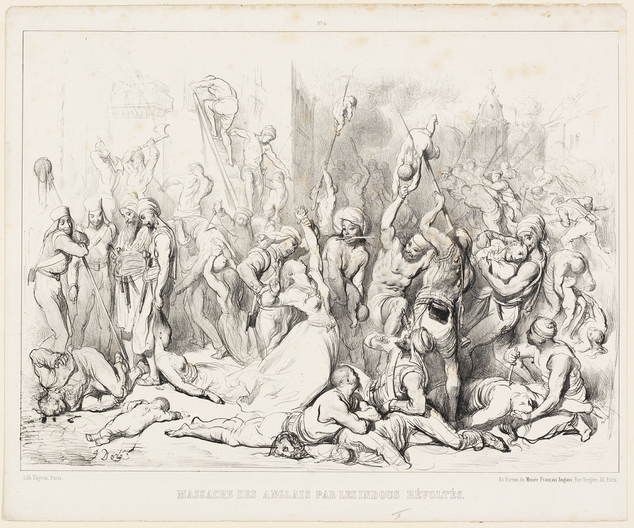 起义的印度教徒屠杀英国人 作者 古斯塔夫·多尔（Gustave Dore）