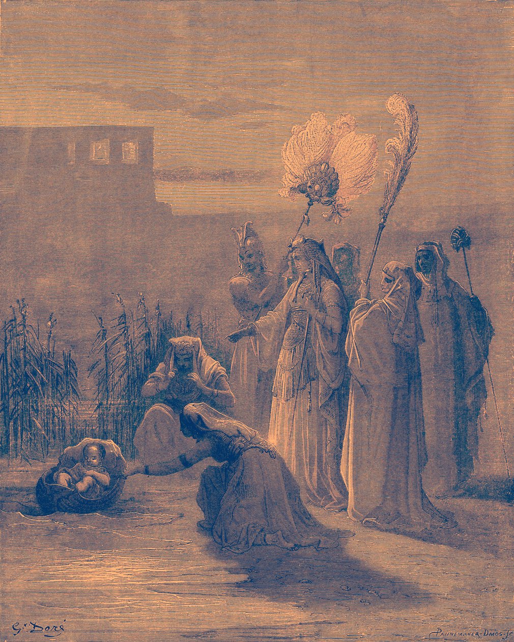 摩西在沼泽地里 作者 古斯塔夫·多尔（Gustave Dore）