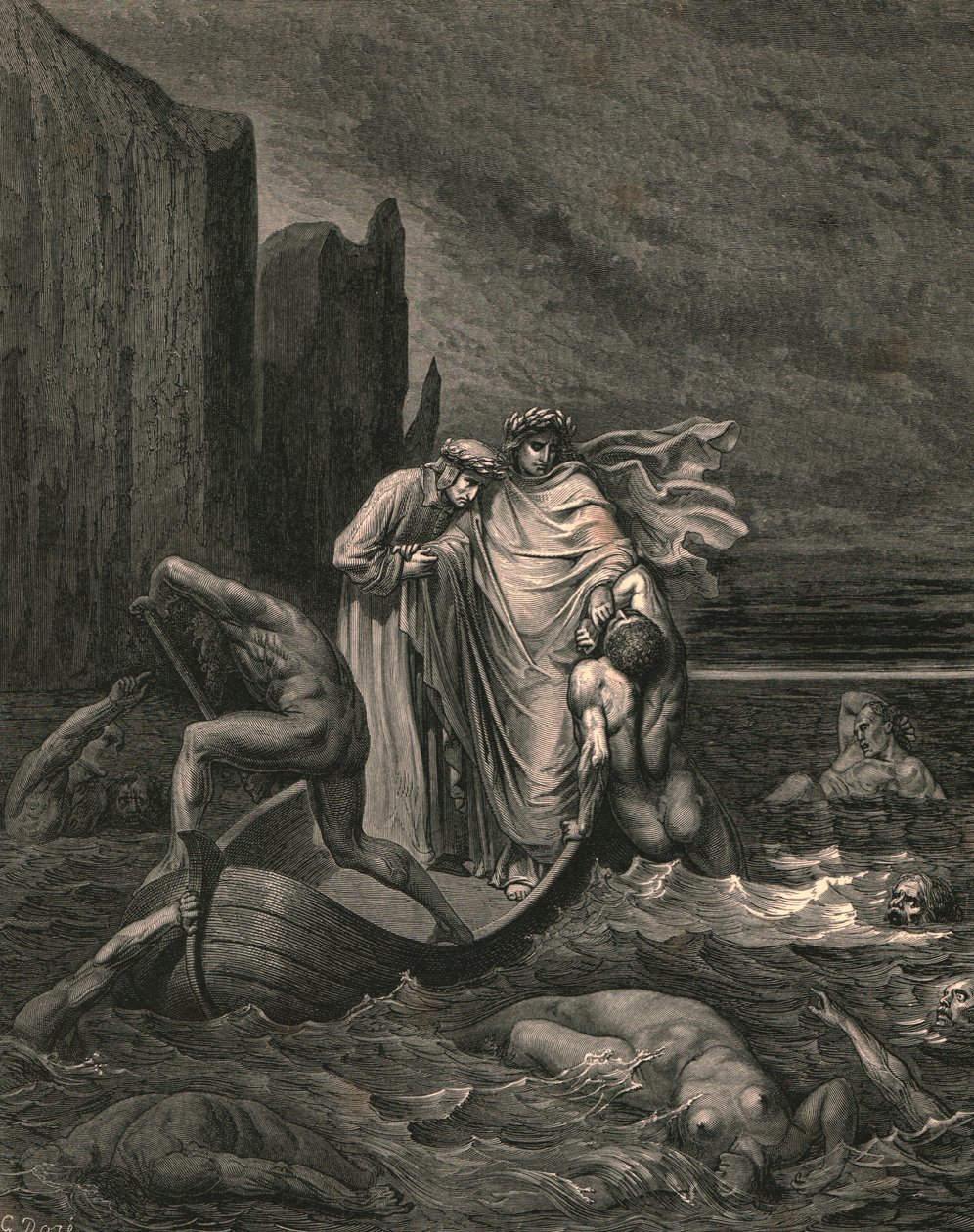 我的老师贤哲知道，把他推回去，大约在1890年。 作者 古斯塔夫·多尔（Gustave Dore）