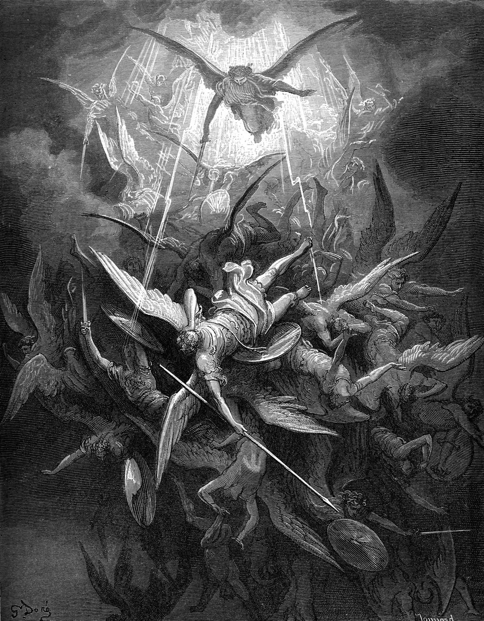 失乐园》。叛逆天使的堕落。 作者 古斯塔夫·多尔（Gustave Dore）